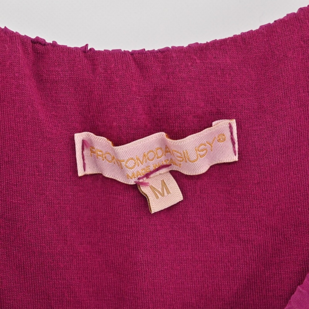 PRONTOMODA GIUSY Womens Silk Ombre‎ Dress Size M Pleated Shift Pink Dip Tie Dye - Picture 8 of 14